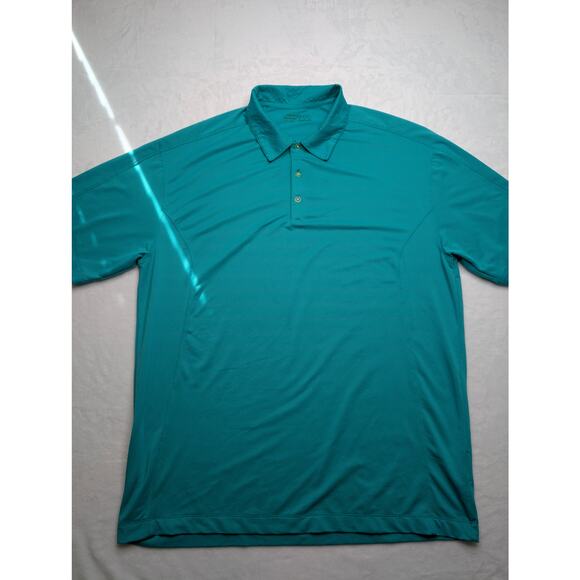 NikeGolf Fit Dry Mens Golf Polo Shirt - XL Green Ribbed Performance Aqua - Picture 3 of 6